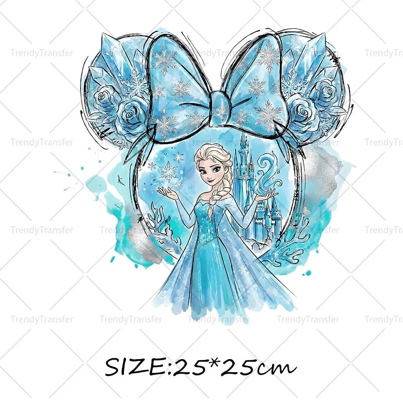 Muis Hoofd Prinses strijktransfers voor kleding, hittepers stickers, thermische patches op T-shirts