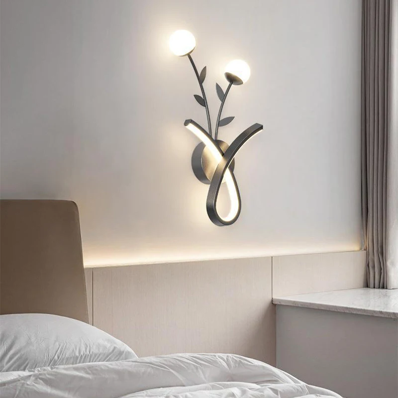 Moderne LED Blumen Wand leuchte für Nachttisch Schlafzimmer Wohnzimmer Gang Treppe Balkon Acryl Wand leuchte Wohnkultur Leuchte Glanz