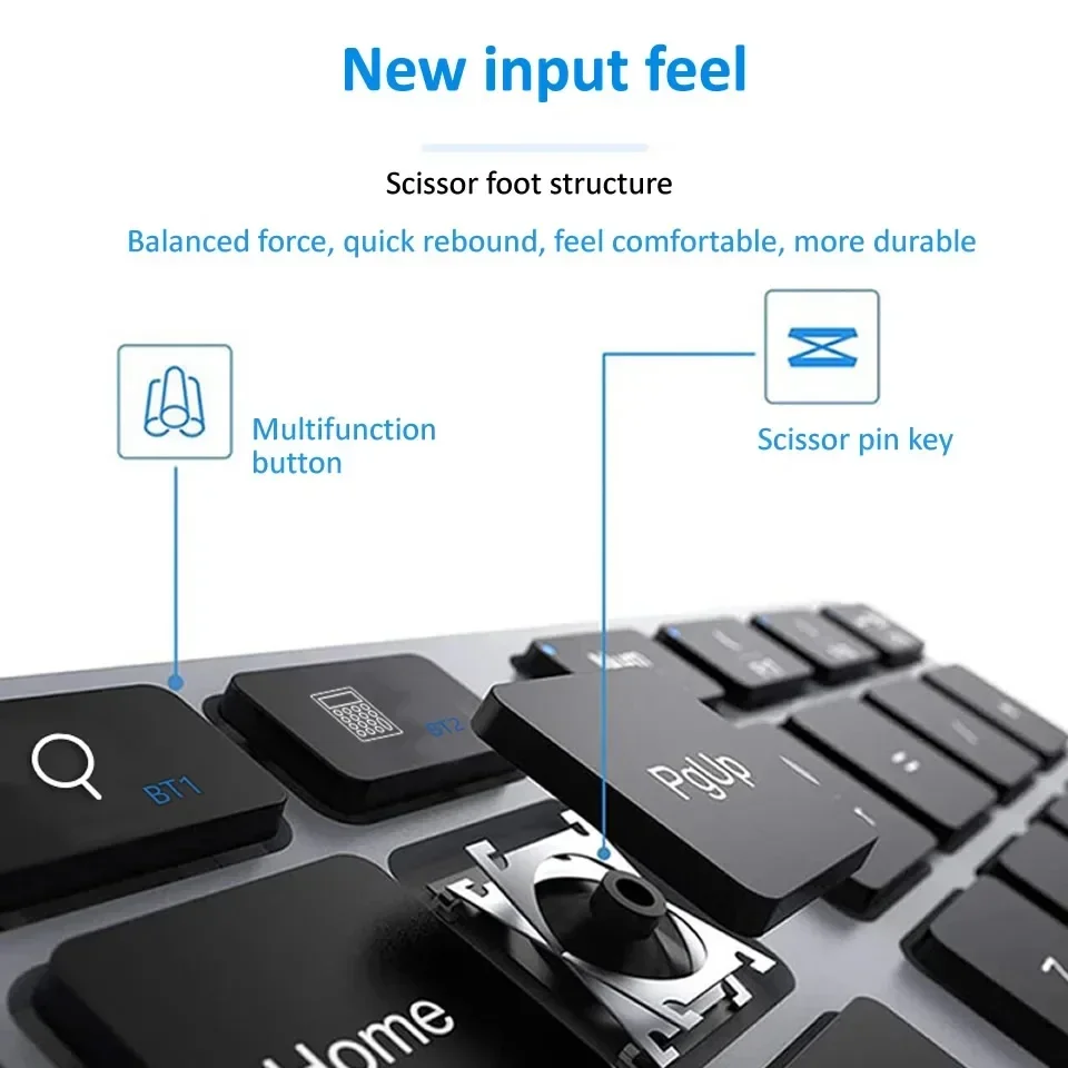 Keypad Numerik Nirkabel + Bluetooth 2.4Ghz K35 Bantalan Angka USB C Numpad Isi Ulang untuk Keyboard Digital IOS Android Windows