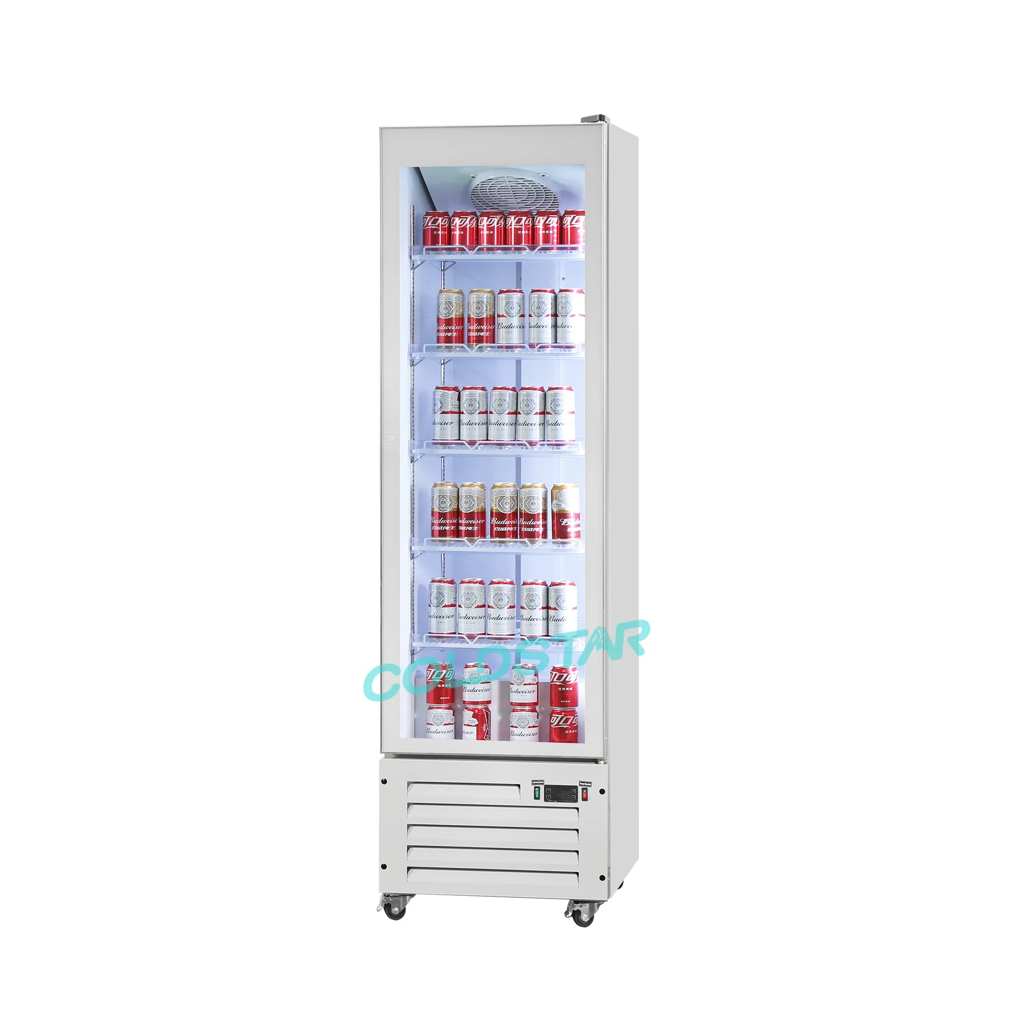 Commercial Refrigerated Display Cabinet Fresh-Keeping Beverage Glass Display Cooler For Supermarket Convenience Store