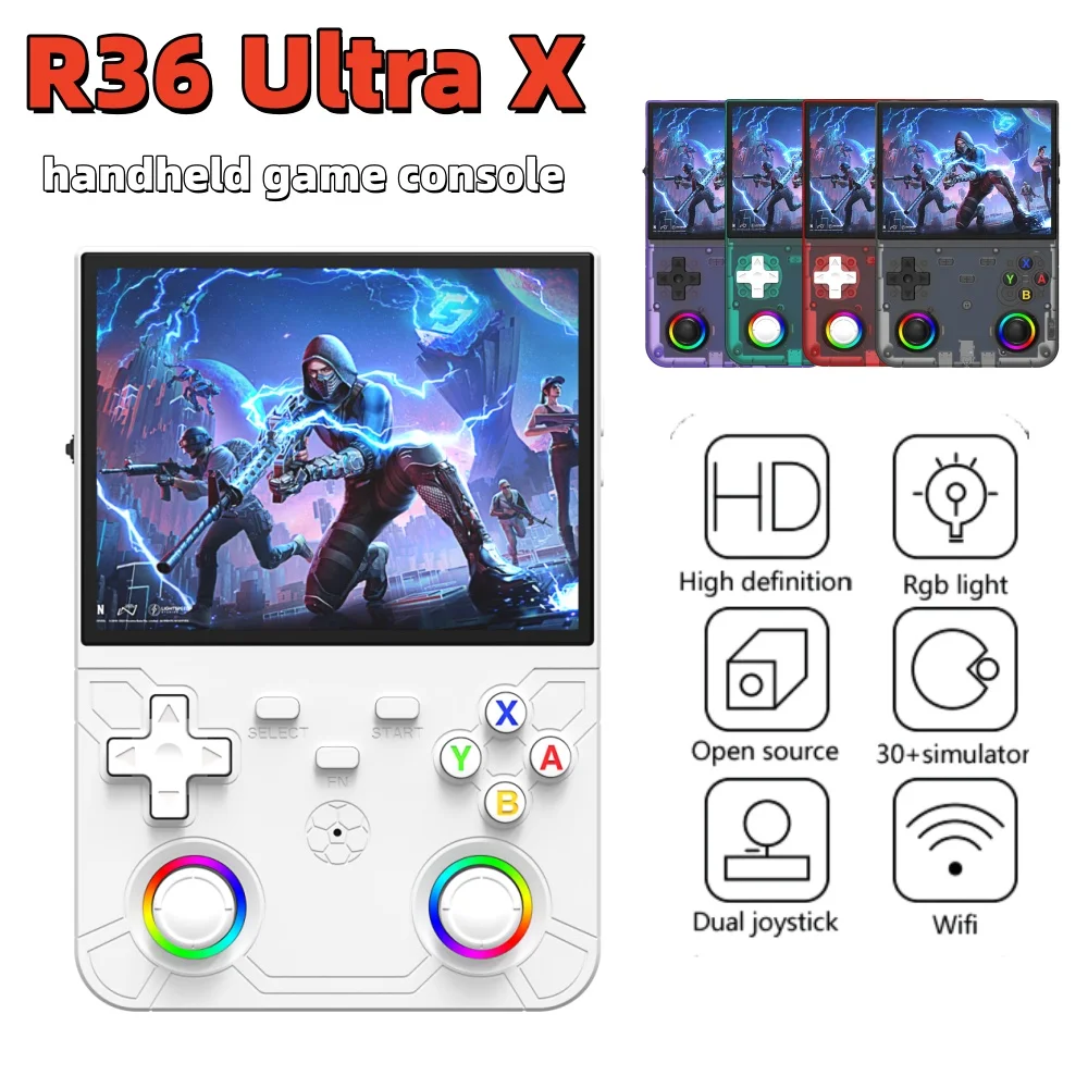 R36 ultra X retro handheld video game console open source Linux system 4.5 inch IPS screen portable handheld game console — product photo 1 of 1