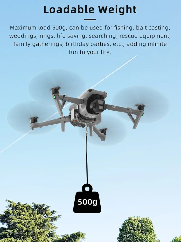 BRDRC Airdrop System for DJI Air 3S/Air 3 Drone Fishing Bait Wedding Ring Gift Deliver Life Rescue Thrower Drone Accessories