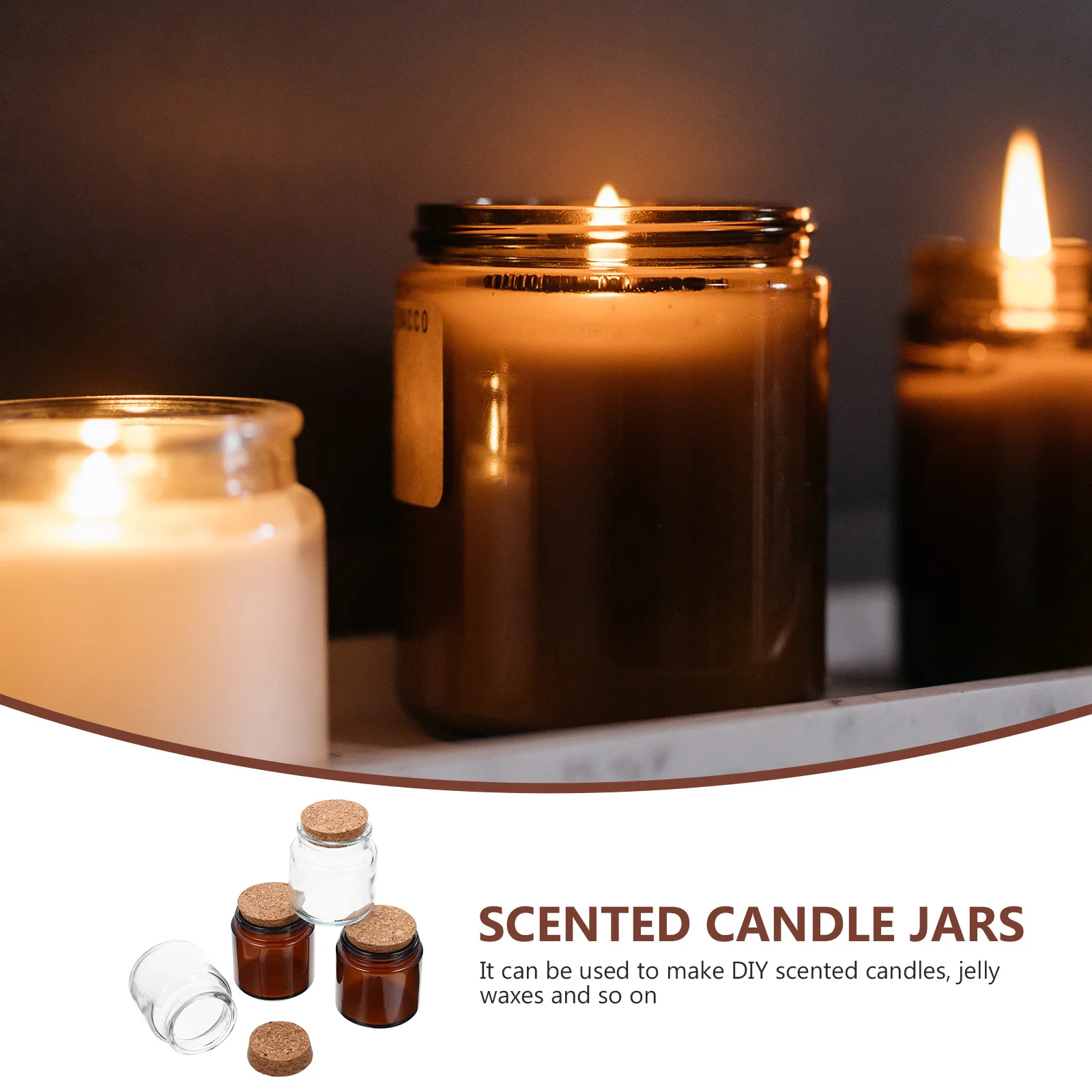 

4Pcs Aromatherapy Glass Cups Scented Holder Reusable Jars for Crafting Lotion Salt Storage Compact Portable Design