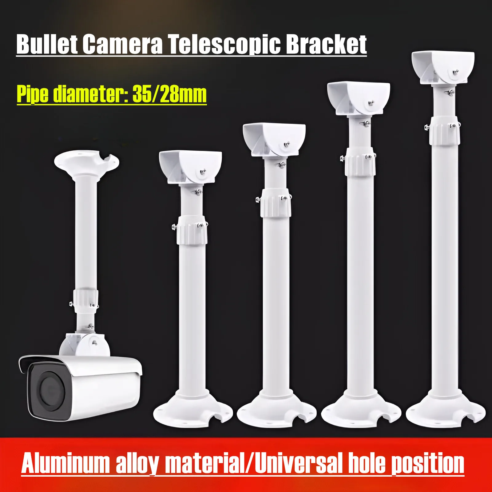 I Type CCTV Security Bullet Camera Ceiling Mounting Bracket Hoisting Wall Hanging Inverted Vertical Mount Telescopic Support