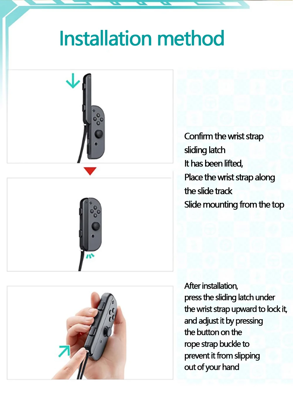 1 Pair Left Right Hand Rope Wrist Strap For Nintendo Switch / OLED For Joy-Con Controller Gamepad Lanyard Switch Accessories Set view 4