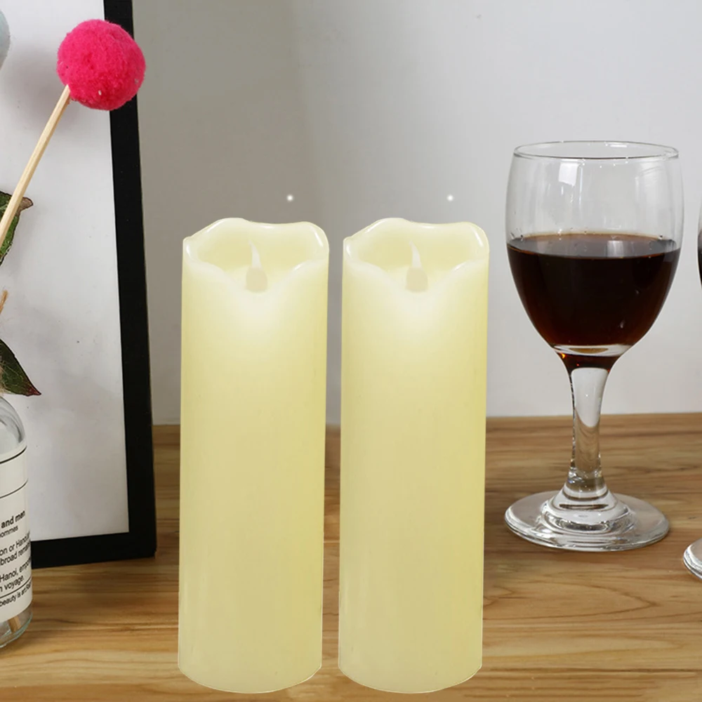 2pcs LED Candle Light, Flameless Candles Light Uneven Edge Paraffin Wax Candle Light Battery Operated LED Candle Night Light view 5