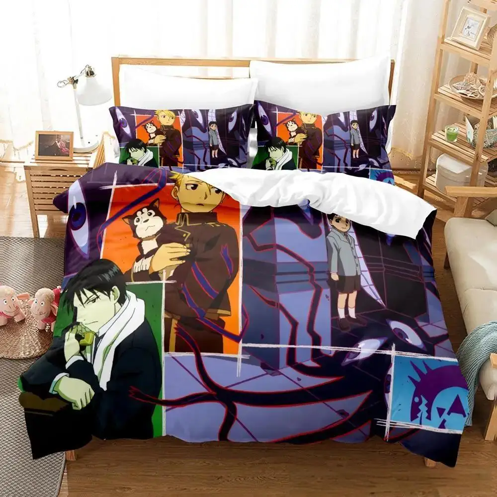 Fullmetal Alchemist Bedding Set Single Twin Full Queen King Size Bed Set Adult Kid Bedroom Duvet Cover Sets 3D Print Anime Bed