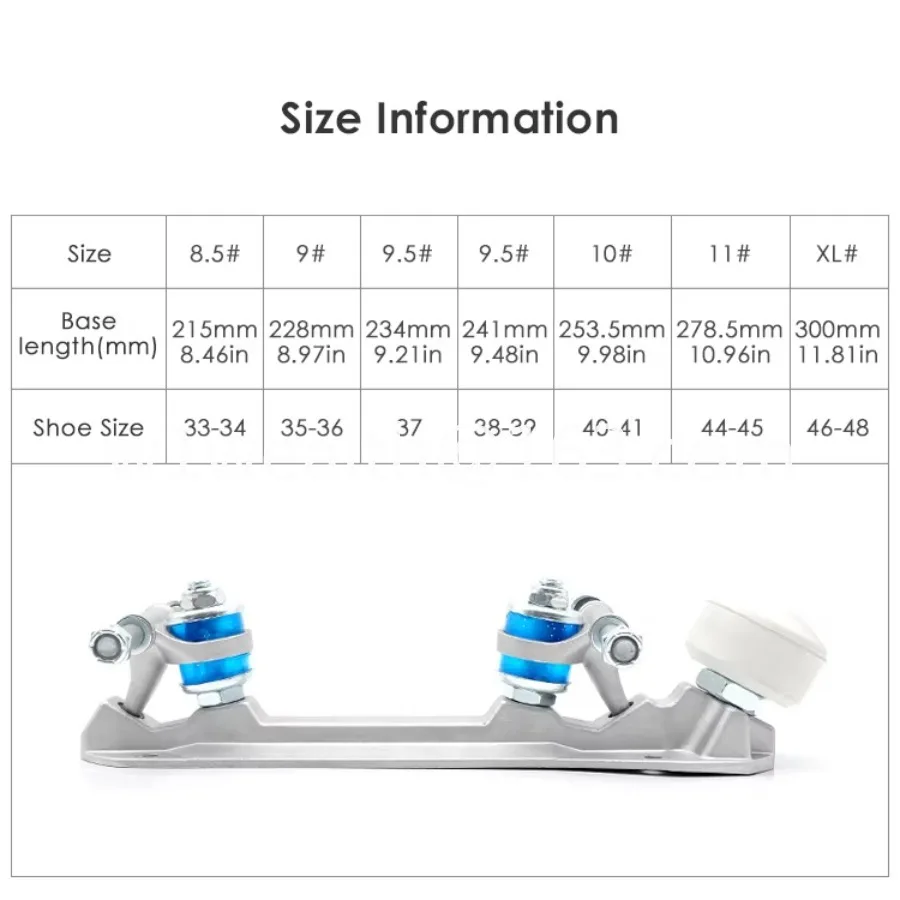Outdoor four-wheel skates Stable aluminum baseplate frame with four-wheel skates