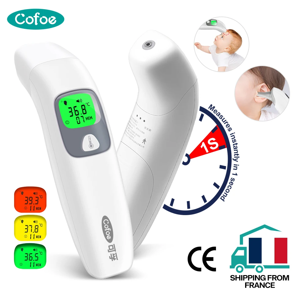 

Cofoe Baby Thermometer Infrared Digital LCD Body Measurement Forehead Ear Non-Contact Adult Fever IR Children Termometro