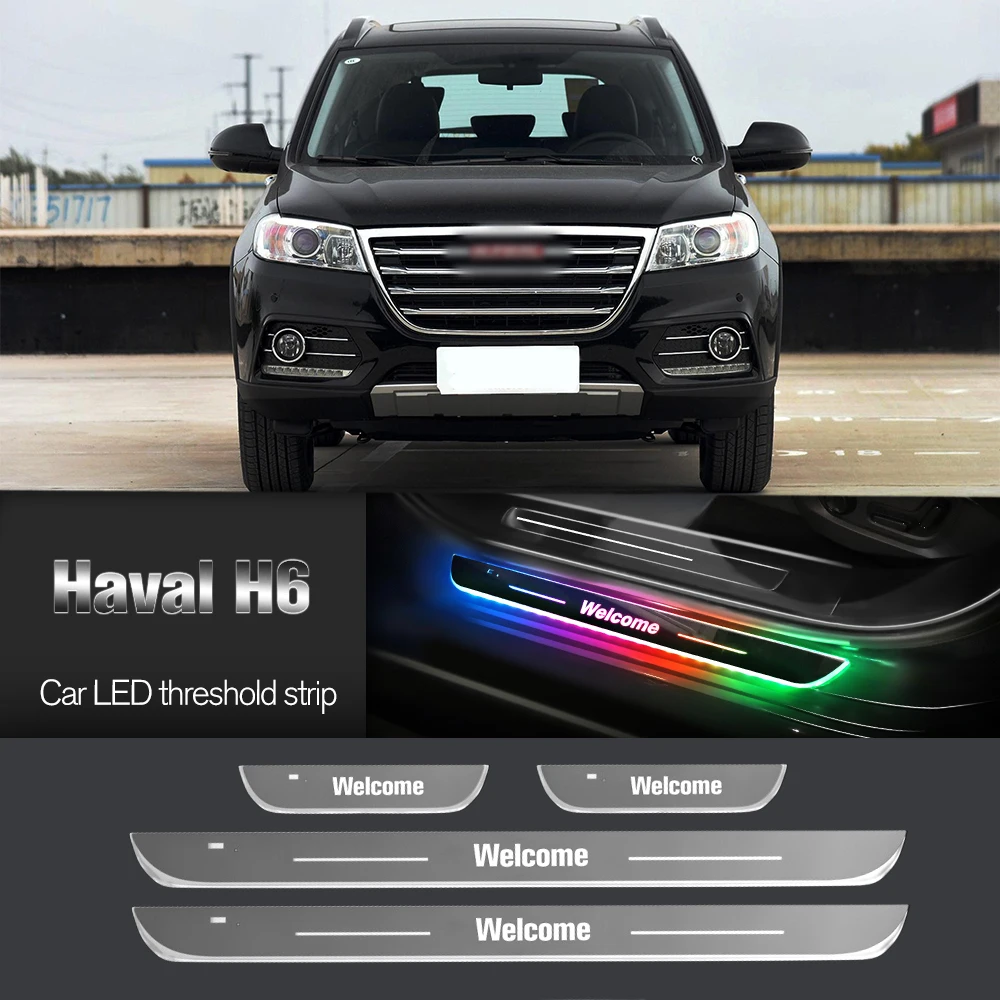 

Car Door Sill Light For Great Wall Haval H6 2011-2021 2018 2019 Customized Logo LED Welcome Threshold Pedal Lamp Accessories