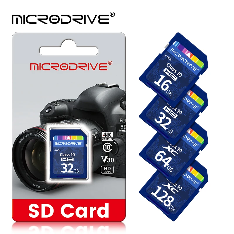 Original 16G 32GB U1 Memory SD 64GB 128GB High Speed SD Card Class10 V10 Memory Card For 1080p 3D 4K Video Camera