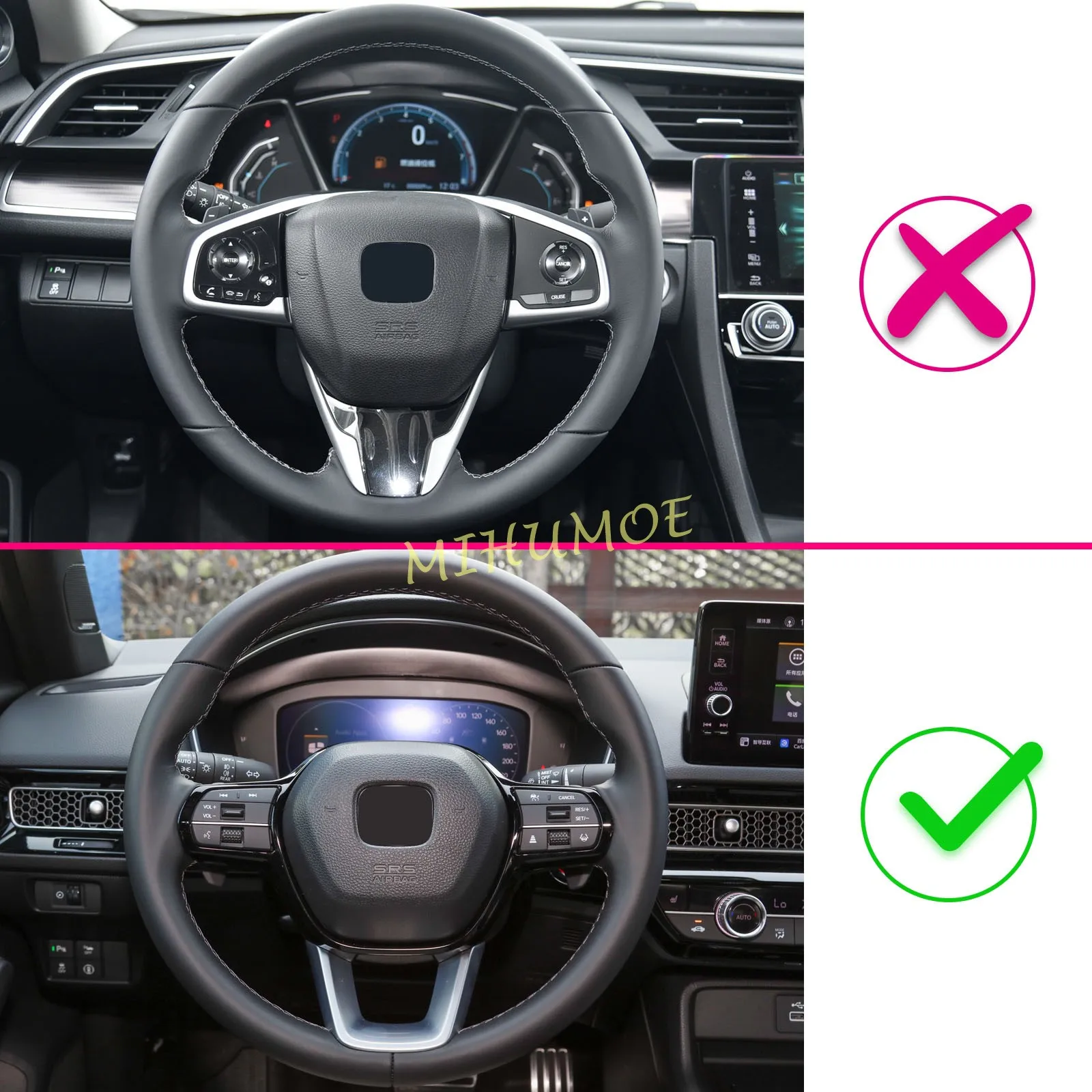 For 2023+ Honda Civic 11th Accord CRV CR-V Pilot Acura Integra Interior Steering Wheel Paddle Shifter Extension Accessories Red