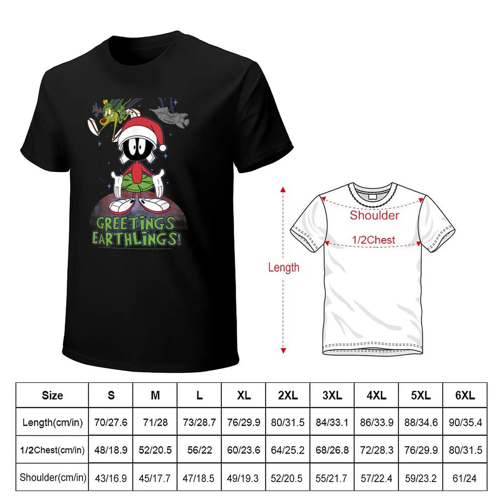 Christmas Marvin Greetings Earthlings T-Shirt Classic Basic Casual T-Shirt