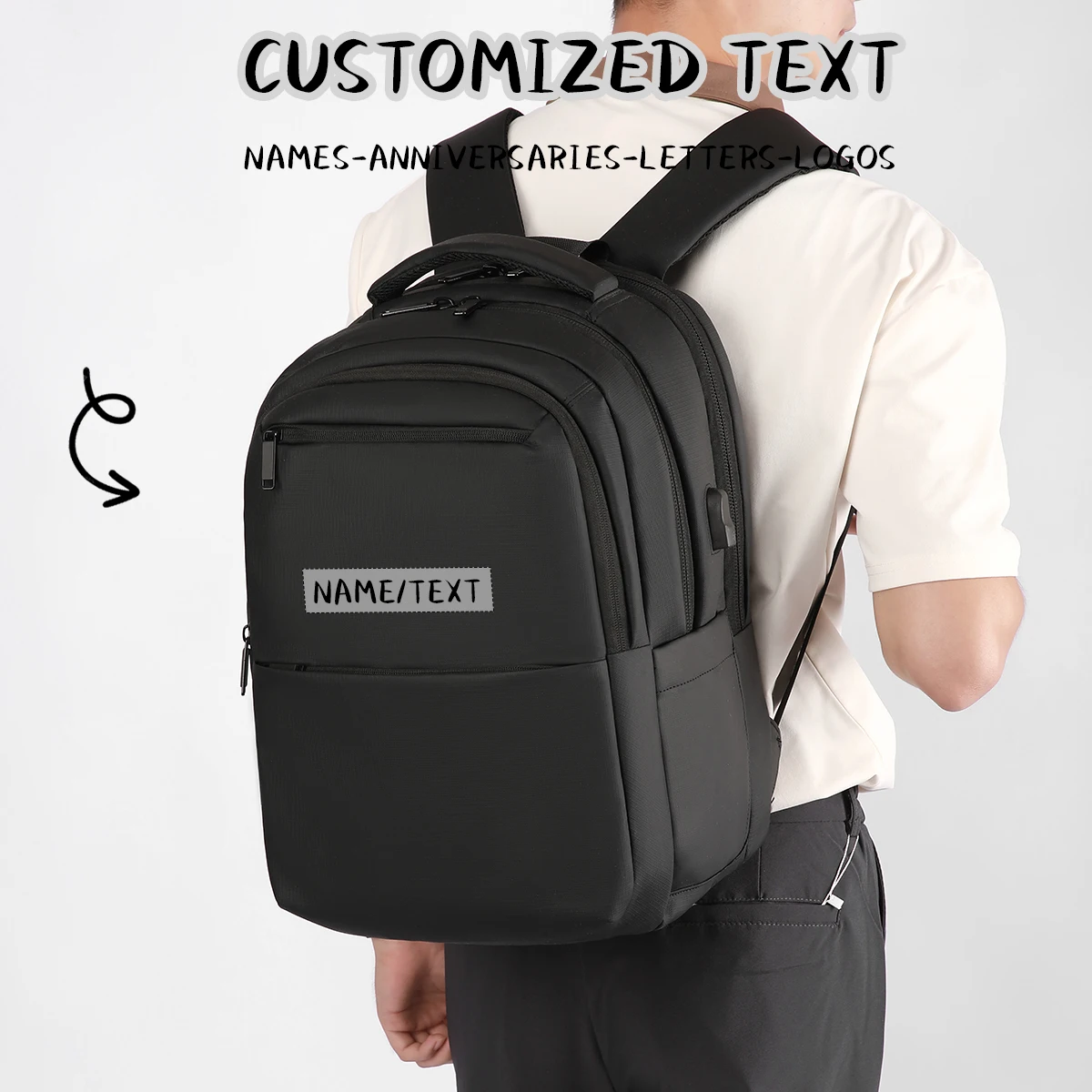 

Logo Customization, Spine Protection and Load Reduction, Business School Bag, Multifunctional College Student School Bag, Backpack, Exclusive DIY