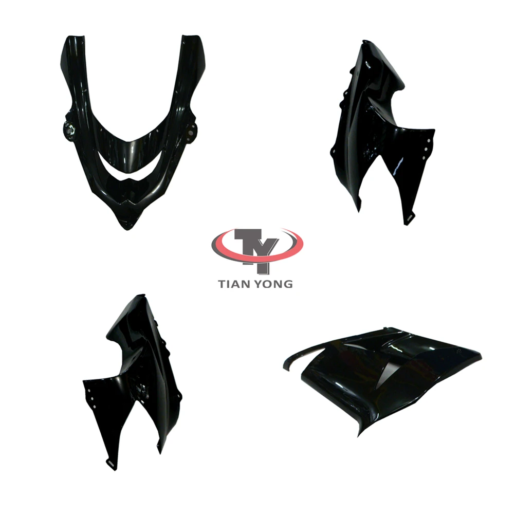 Motorcycle For ZX10R 2004 2005 ZX 10R Bodywork Fairing Pack left right tail behind Side panel Injection Bright black Side panel