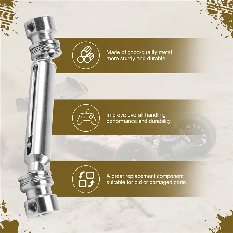 B05B-Metal Rear Middle Drive Shaft Universal Transmission Accessories Kit For Fy-01/02/03/04/05 Wltoys 12428 12423 12628 Rc Car
