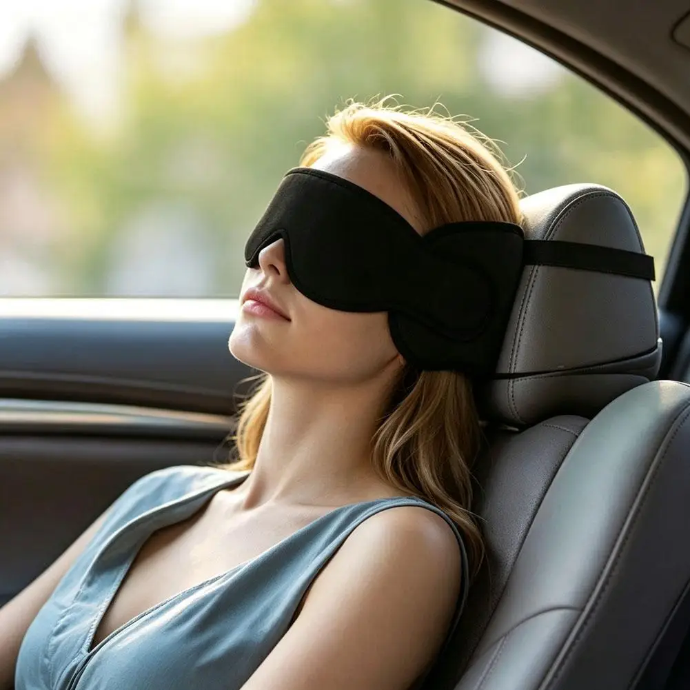 Travel Sleep Mask Airplane Car Head Support System Anti‑Shake Head Fixing Sleep Mask Full Light Blocking For Long Flight Road view 4