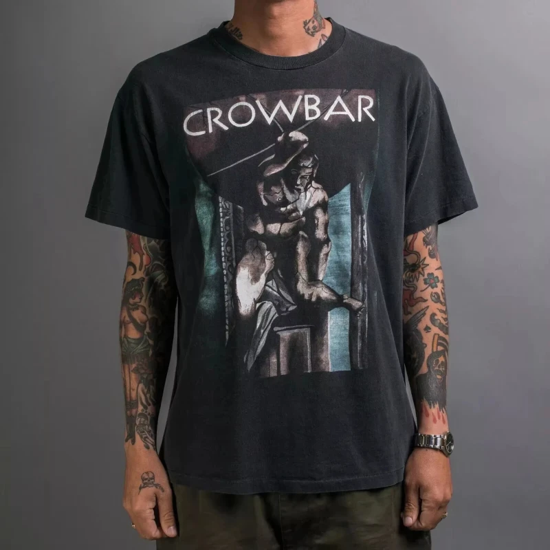 Tour short sleeved classic black shirt Crowbar Rock Band Crowbar rock band
