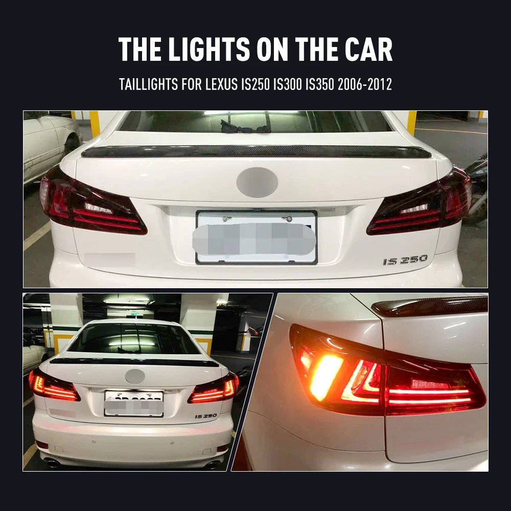 زوج من أضواء خلفية LED لكزس IS250 IS300 IS350 2006-2012 عكس الفرامل إشارة دوران سيارة الخلفية الذيل ضوء الجمعية