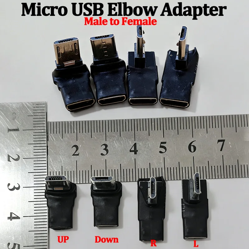 1PC Micro USB M To F 90° Elbow Adapter Kit For Charging & Data Transfer Compact Space Mobile Phones Tablets Gaming Devices ﻿