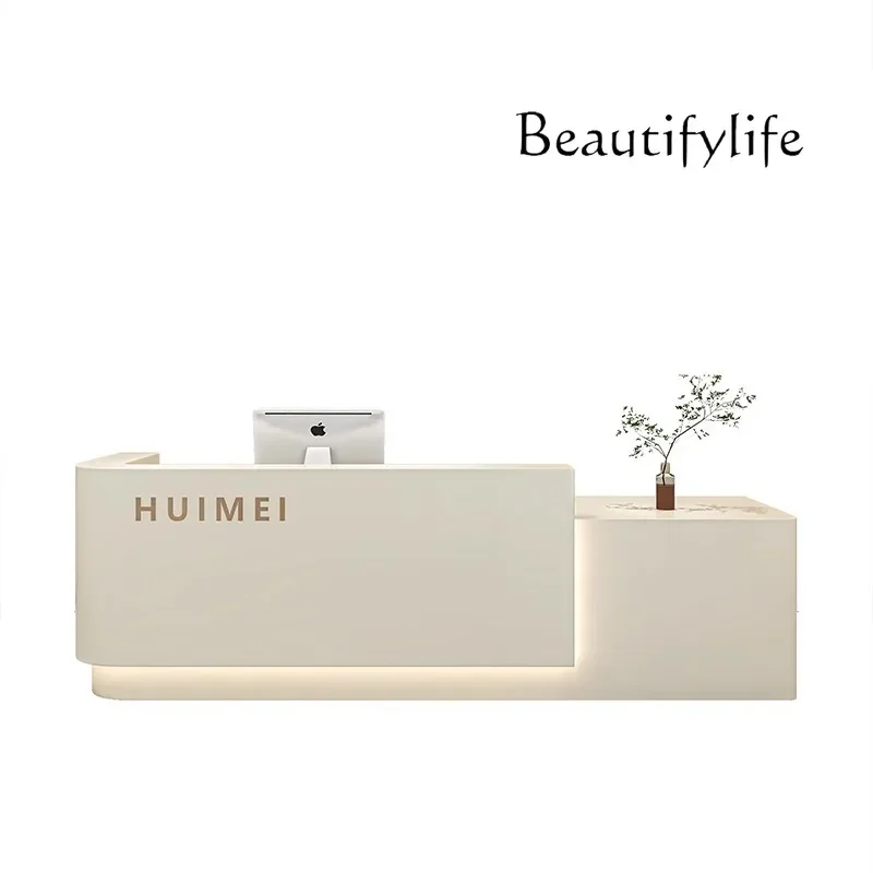 

Cream wind beauty salon bar counter clothing store checkout page company reception desk baking paint