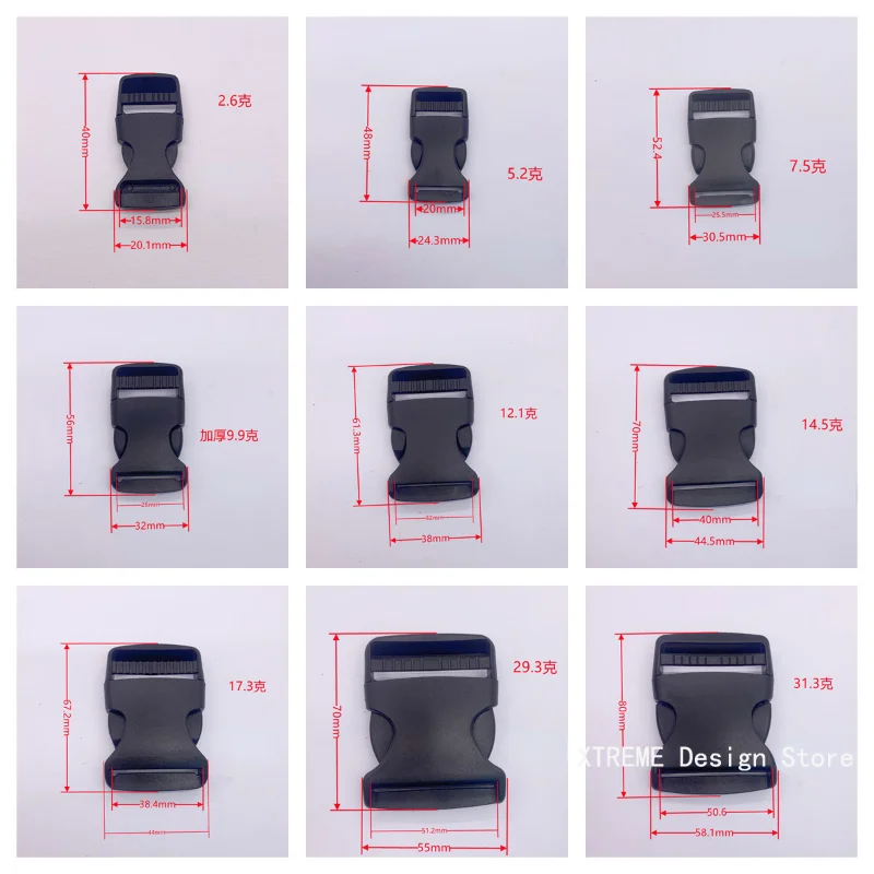 15 ~ 51Mm Plastic Hardware Dubbele Verstelbare Gespen Buiten Rugzak Riemtas Onderdelen Bandband