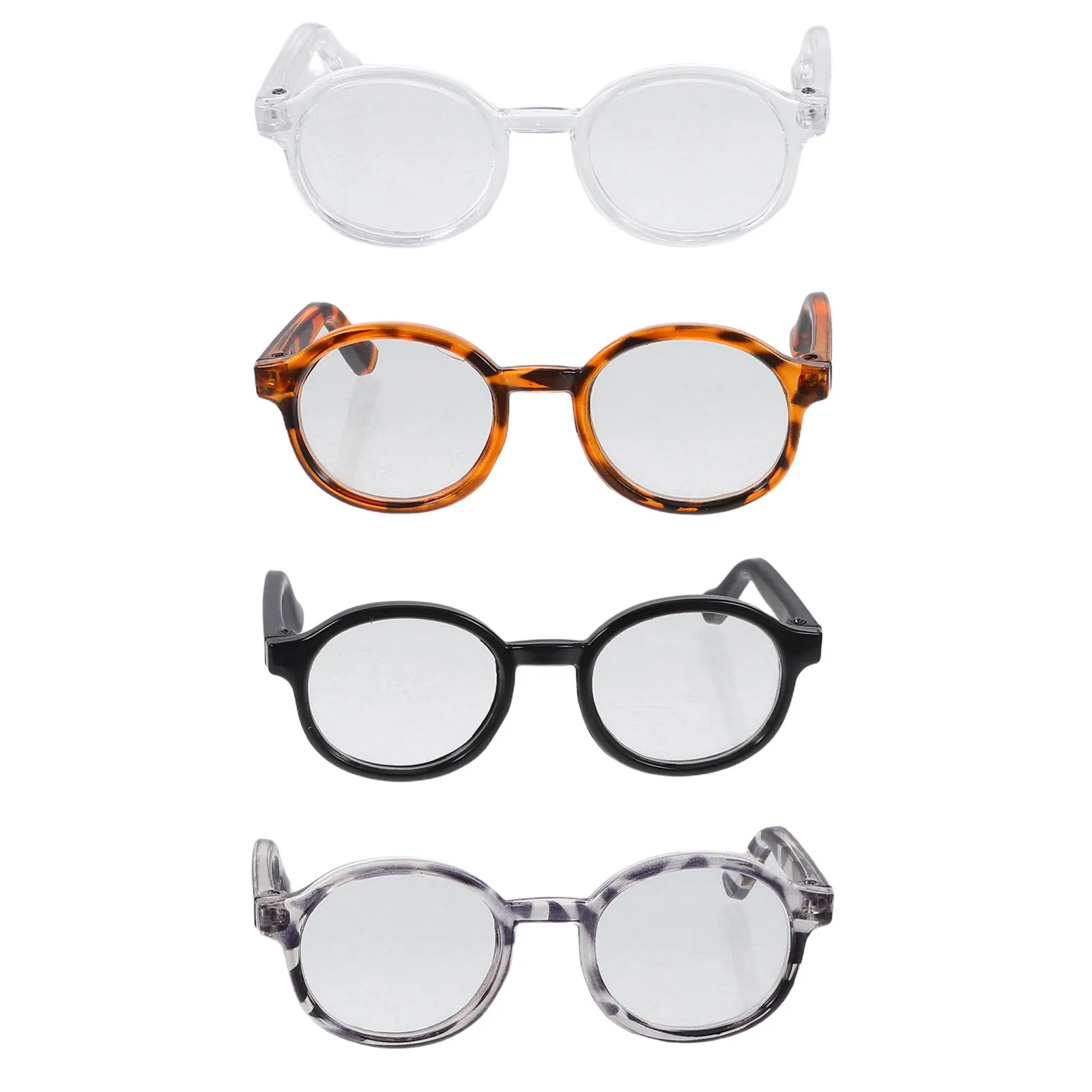 Miniature Dollhouse Sunglasses 4Pcs Plastic Eyeglasses Doll Accessories Pretend Play Nursery Decor view 2