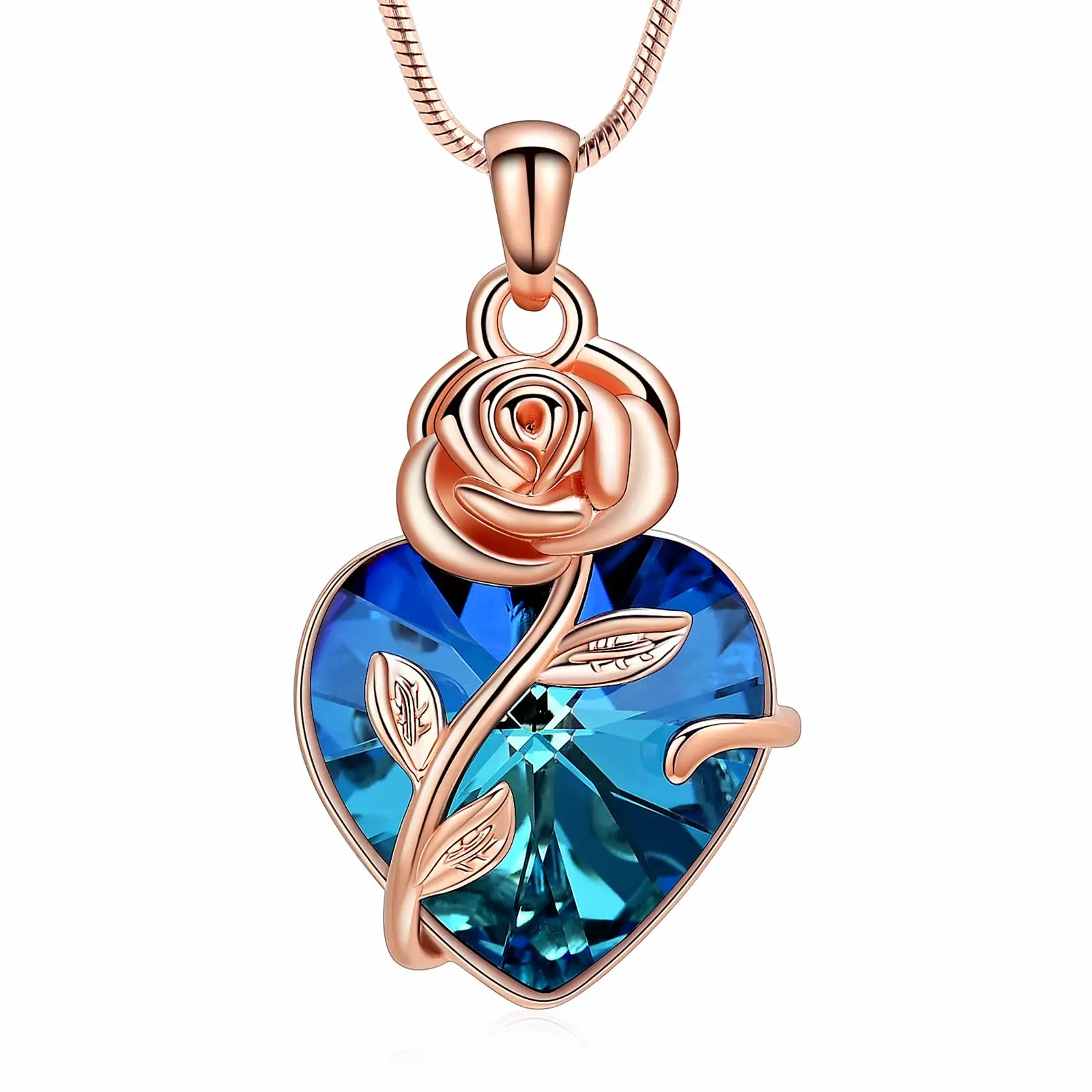 Heart Cremation Jewelry Roseflower Urn Necklace for Ashes Crystal Ashes Pendant for Women Men Keepsake Memorial for Jewelry