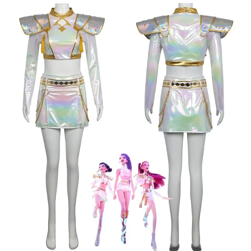 

Костюм для косплея K-Pops, охотничий на демонов, Rumi Zoey Mira, белый комплект для взрослых и детей, реквизит для вечеринки на Хэллоуин, аксессуары для сценического шоу