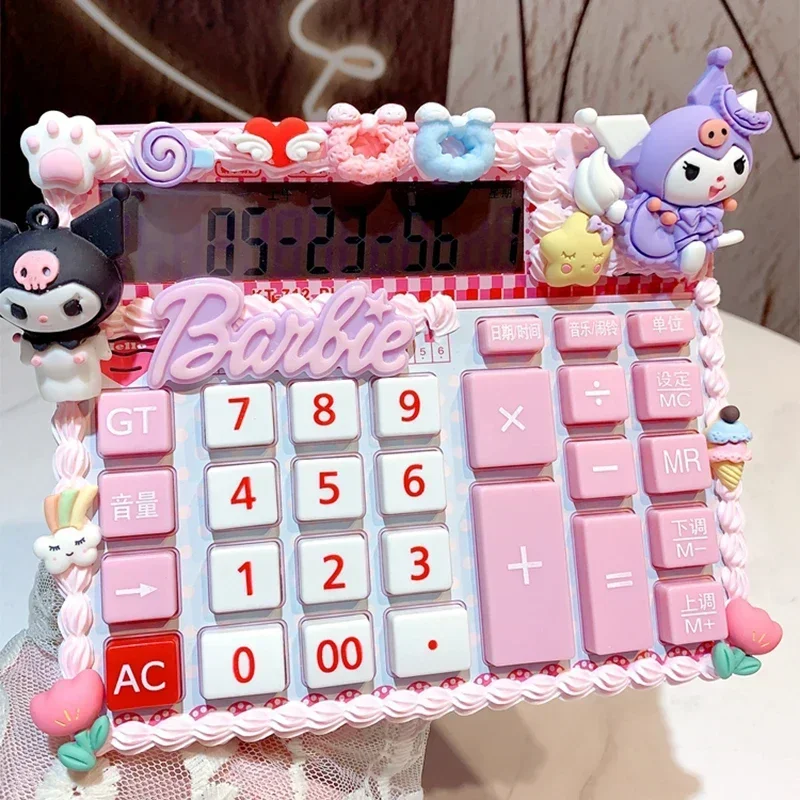 Miniso Sanrio Hello Kitty Student Voice Calculator My Melody Cute Girl Heart Office Electronic Calculator Portable For Kids Gift