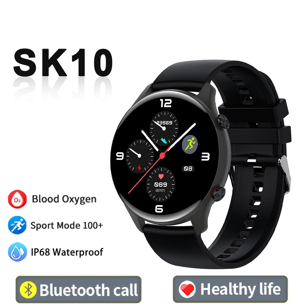 SERVO SK10 Smart Watch 1.36” Full Touch Bluetooth Calling Music Playback Sports Heart Rate ECG Fitness Bracelet Men Smartwatch