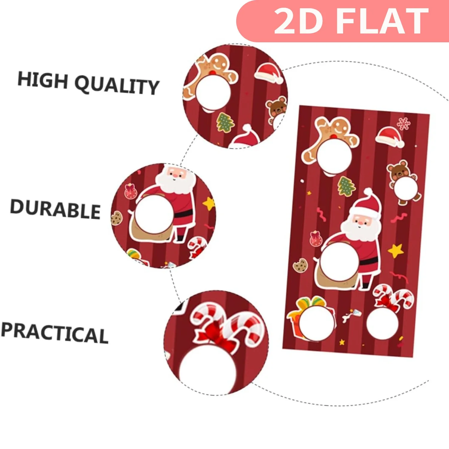 1pc Red Christmas Sandbag Toss Game Banner(only banner), Polyester Hanging Banner, Ideal for Family Gatherings Game Banner