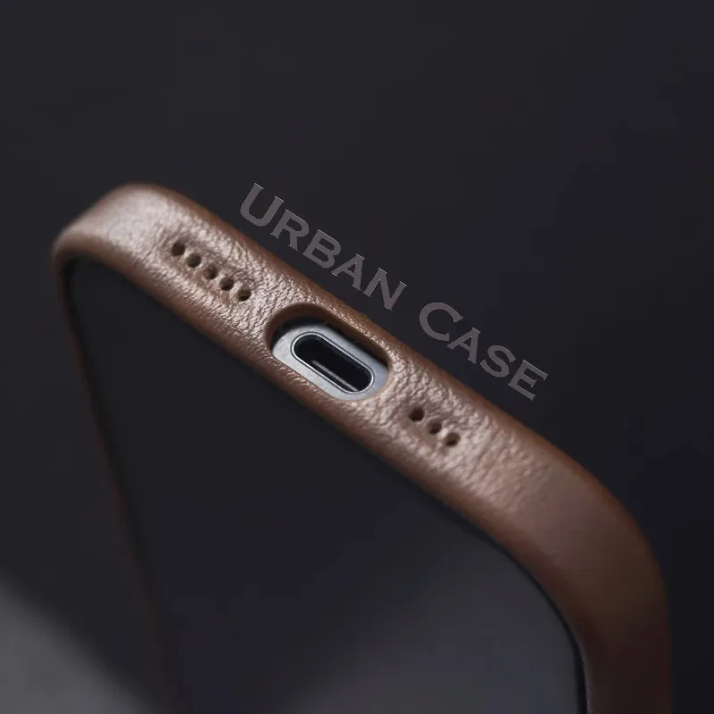 Genuine Crazy Horse Magnetic Leather Case for iPhone 17 17Air 17PRO 16 15 14 13 12 Pro Max with Magsafe / Metal Lens and Buttons - Image 4