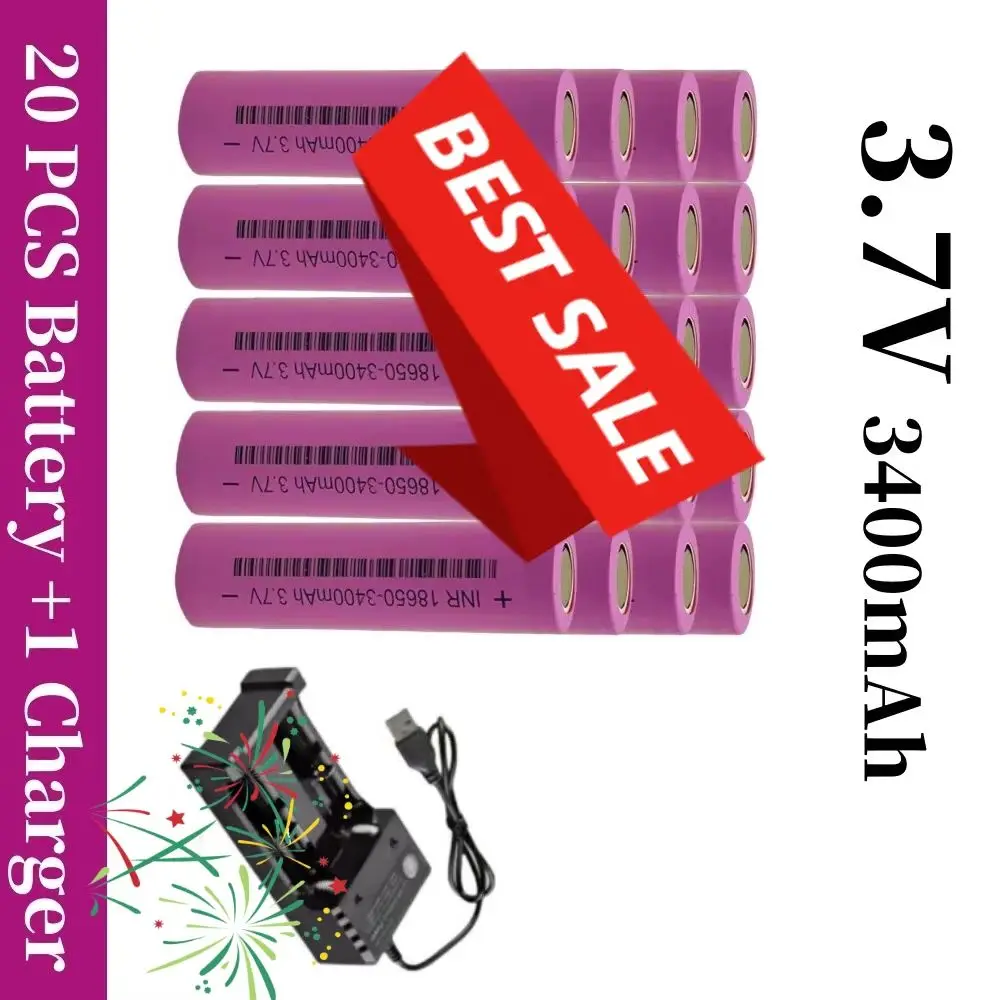 2026 NEW 18650 3.7V 3400mah Real Capacity 18650 battery For Samsung  Rechargeable battery  lithium batteries DIY 20A current