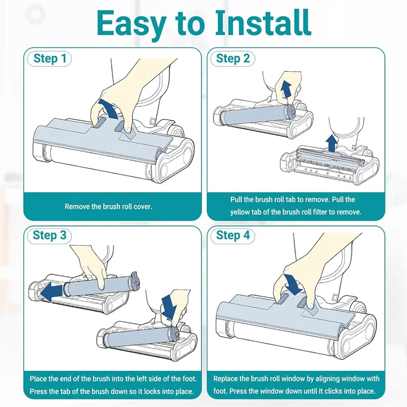 فرشاة وفلتر بديلة ABBK-3930F لمنظف الأرضيات الصلبة اللاسلكي متعدد الأسطح Bissell Crosswave Omniforce Edge