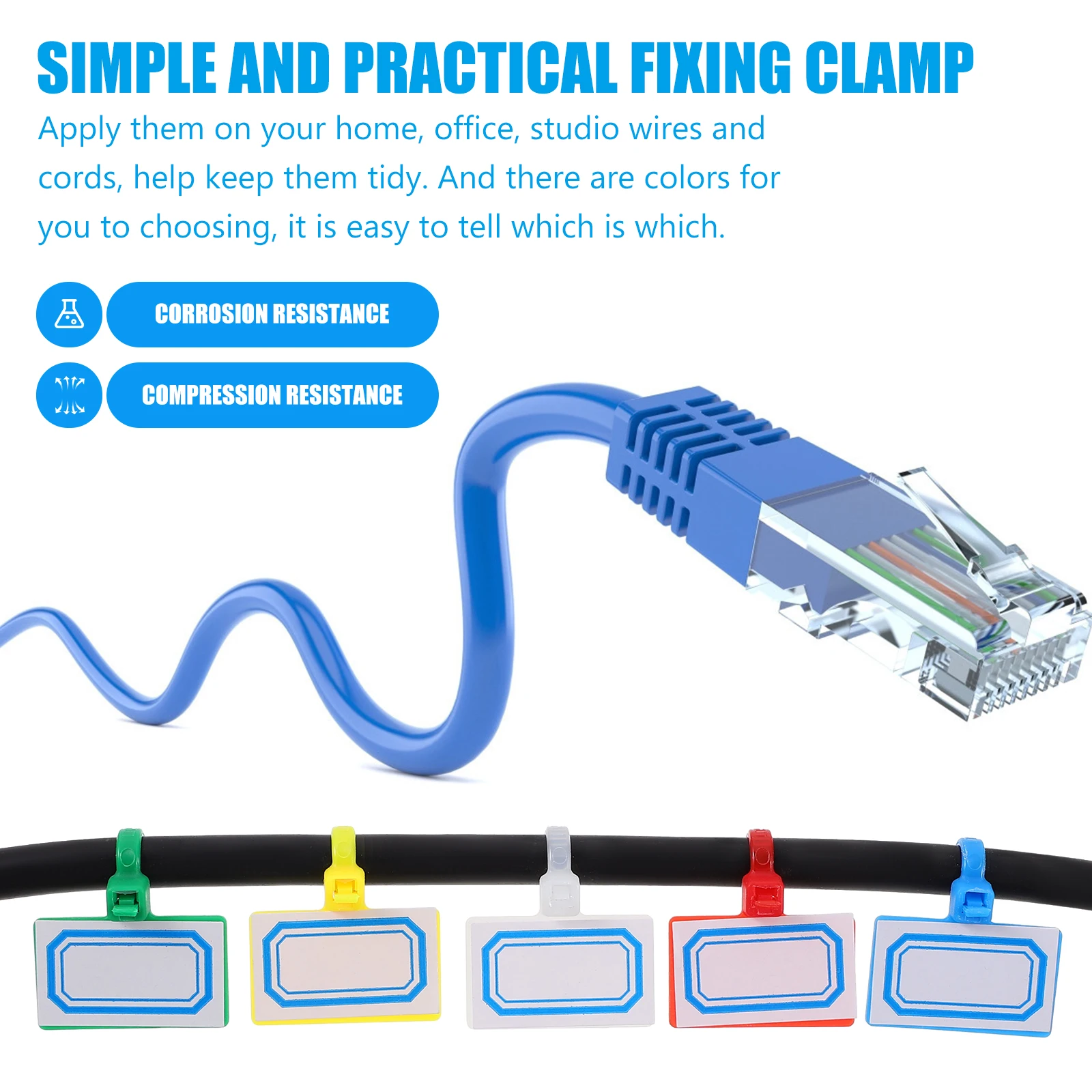 

1 set Cable Labels Tags Marker Ties Wire Organizer Fastening Cord Identification Ties For Electronics Computer Mic Cables Zip