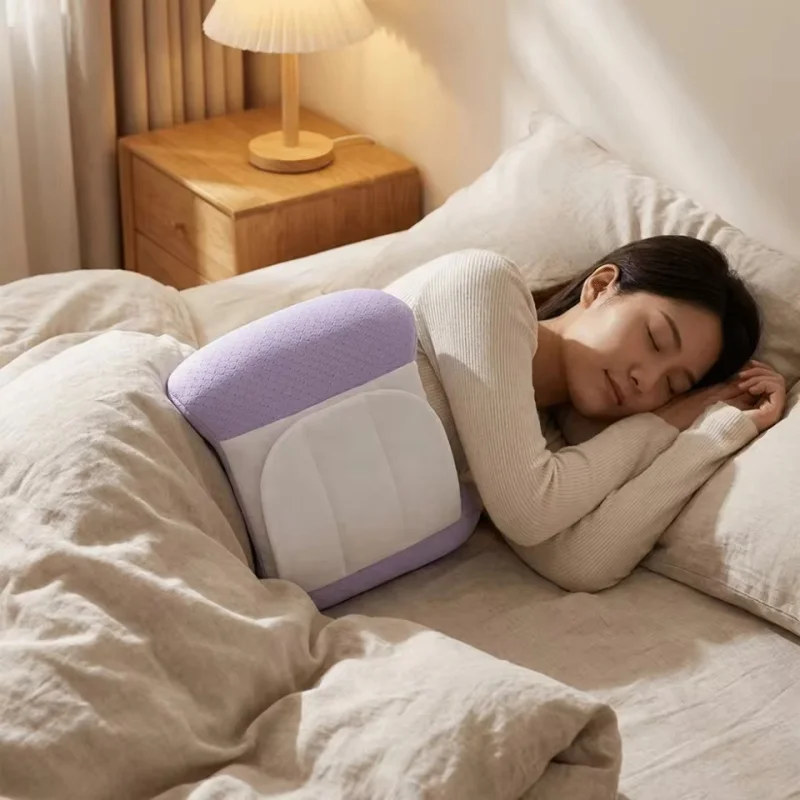 Soft Cotton Filled Lumbar Support Pillow Breathable Adjustable Strap Warm Waist Pillow Comfortable Ergonomic Design