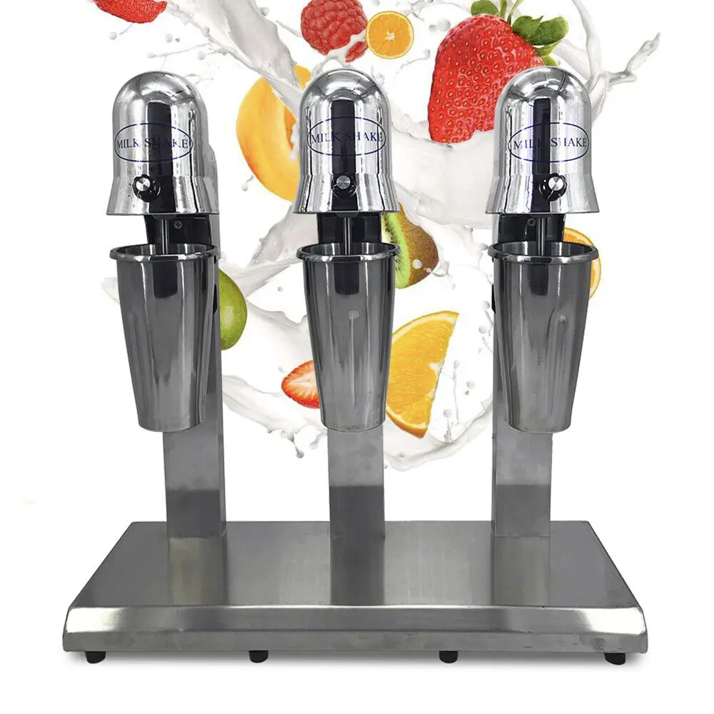 540W Milkshake Maker Milkshake Machine Triple Head Malt Maker Stainless Steel Commercial Electric Milk Shake Machine