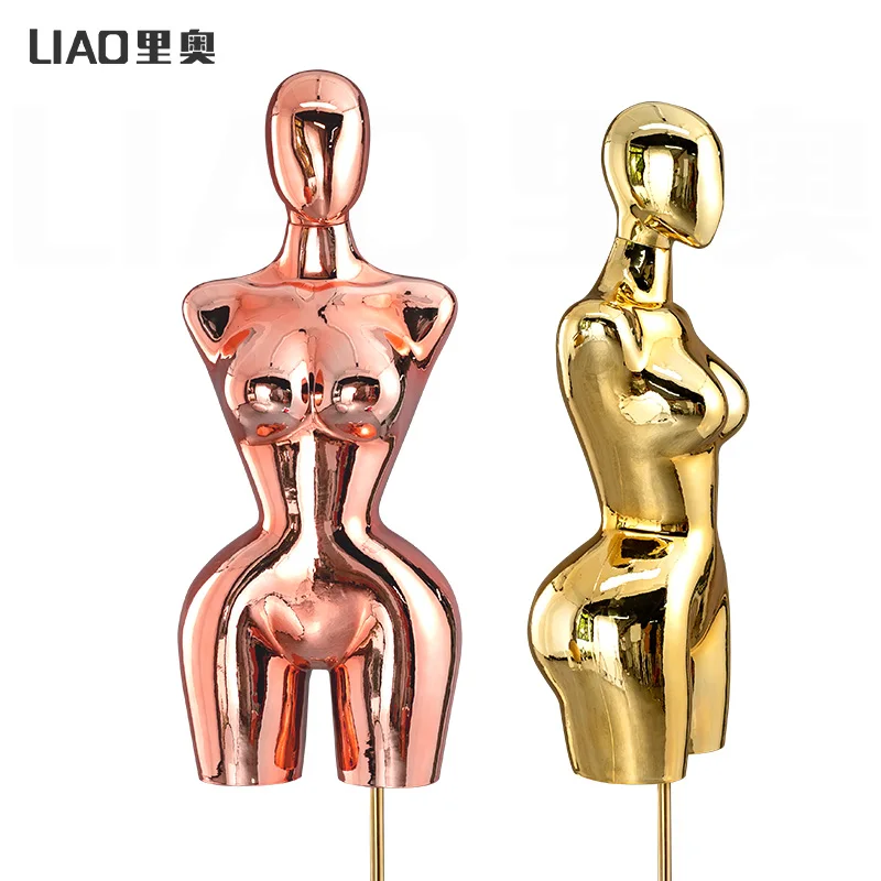 Big Big Size Women Curvy Girl Dress Form Mannequin Half Body Gold Silver Hip Bust for Mother's Wear and African Clothing