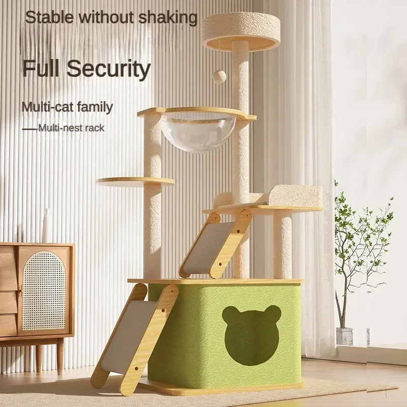 Multi Functional Cat Climbing Frame Cat Nest Integrated Large Spacecraft Sturdy Sisal Material Cat Scratching Board