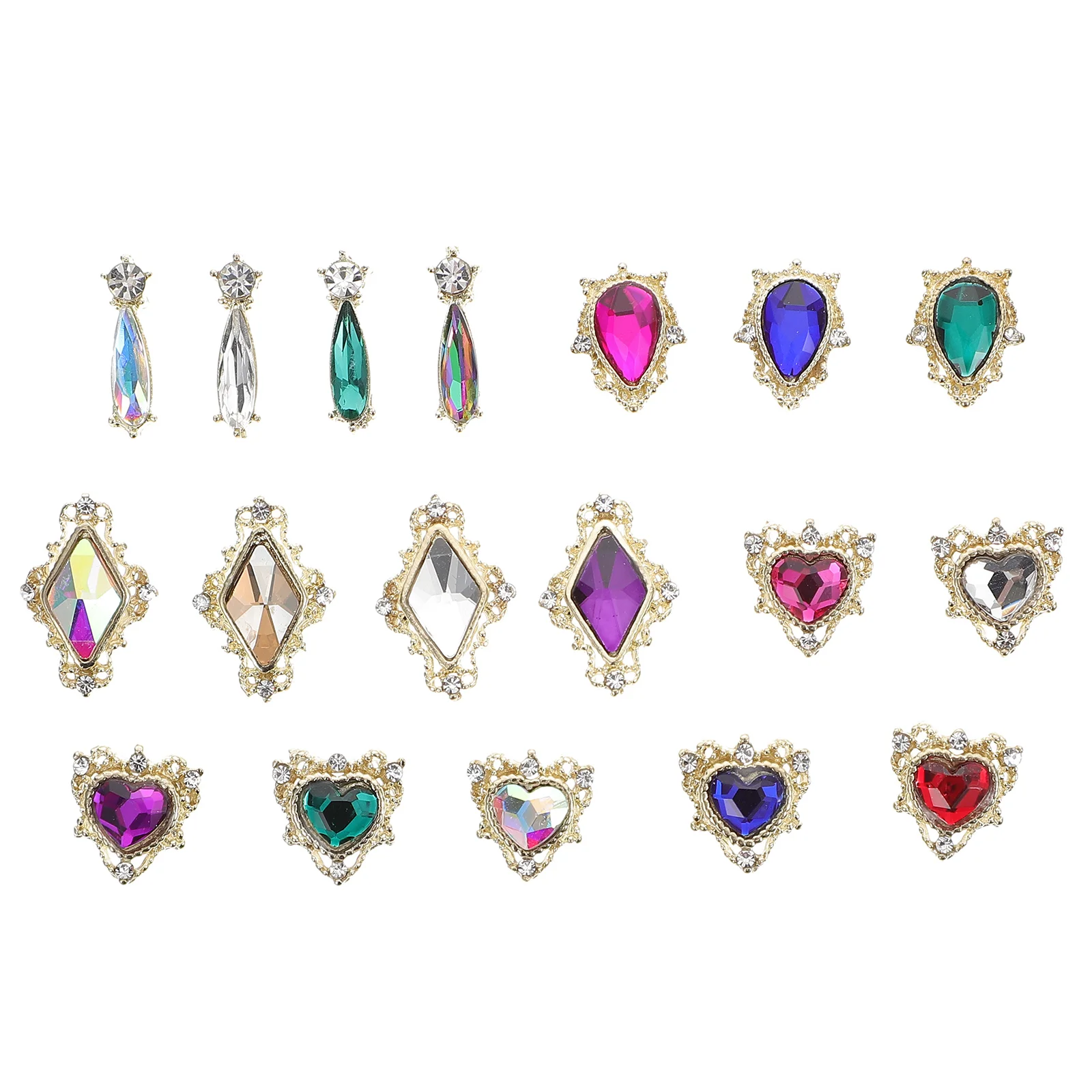 

54pcs Nail Accessories Elegant Alloy Charms for DIY Salon Decorations Lady Manicure Rhinestones Creative Decors