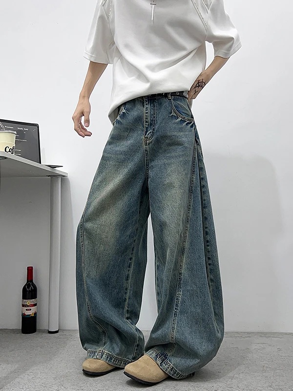 

Широкие брюки в американском стиле ретро, мужские модные брендовые универсальные дизайнерские свободные повседневные джинсы Humane Sensation Vibe