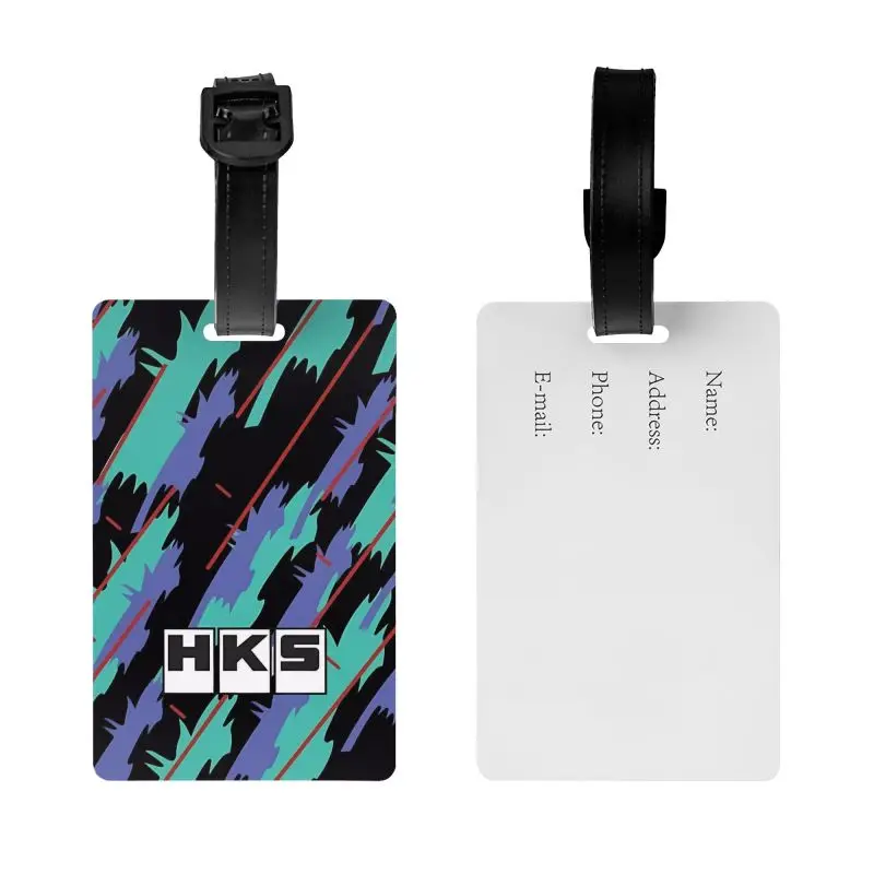 HKS Retro Pattern Luggage Tag for Suitcase Privacy Protection Baggage Tag Unisex Travel Bag Labels Suitcase with Strap