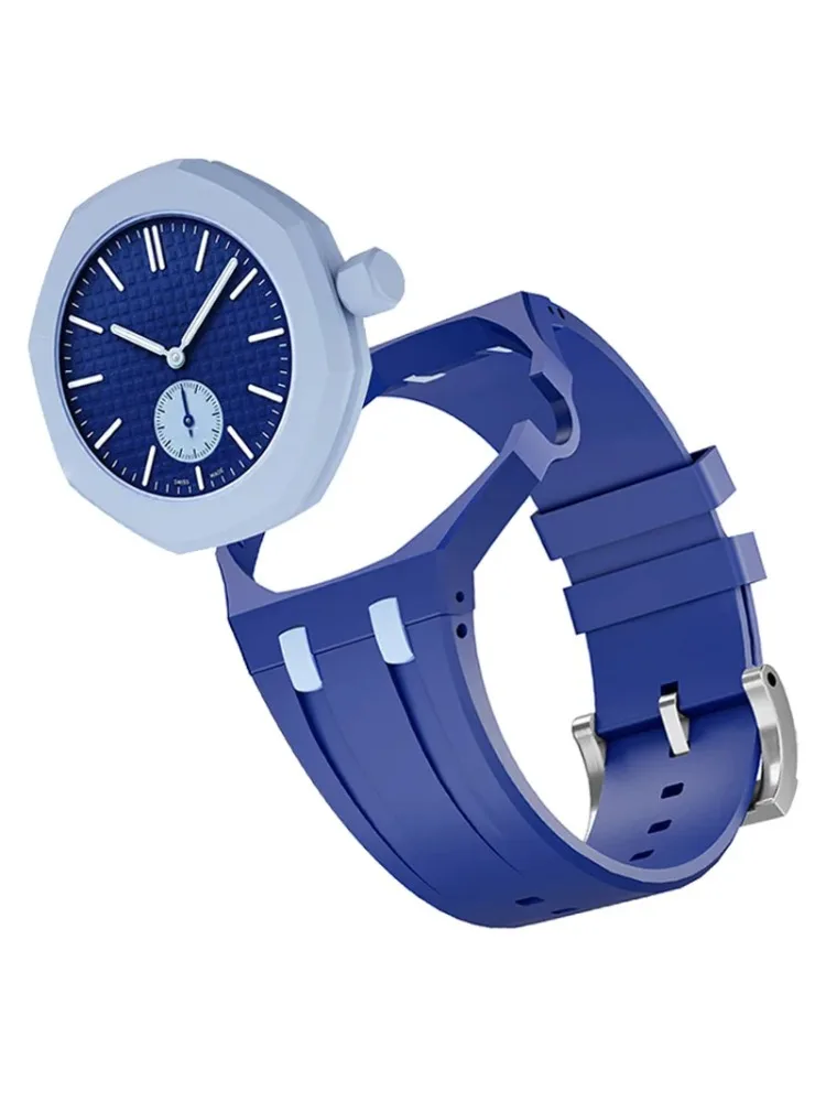 2-in-1-PC-Gehäuse + Silikonarmband für Swatch X AP Royal Pop Taschenuhr, umwandelbar in Armbanduhr, integriertes Modifikationszubehör