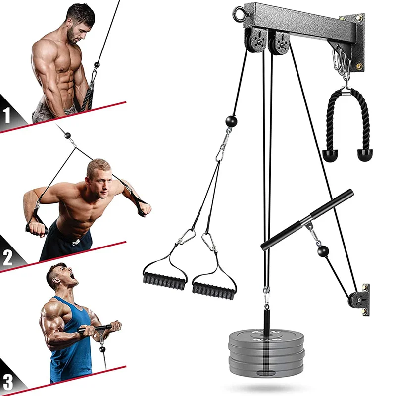 

Custom Wall Mounted DIY Pulley Cable Machine Attachment System Biceps Triceps Strength Training Sport Workout Fitness Equipment