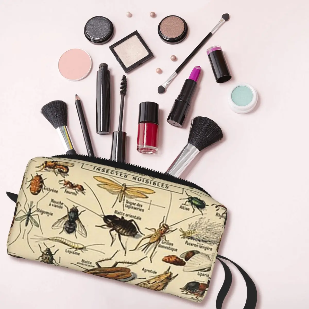 Insects In French Pencil Cases Big Capacity Pen Bags Pen Box Pencil Pouch For Boys Girls Students Stationery Makeup Bag