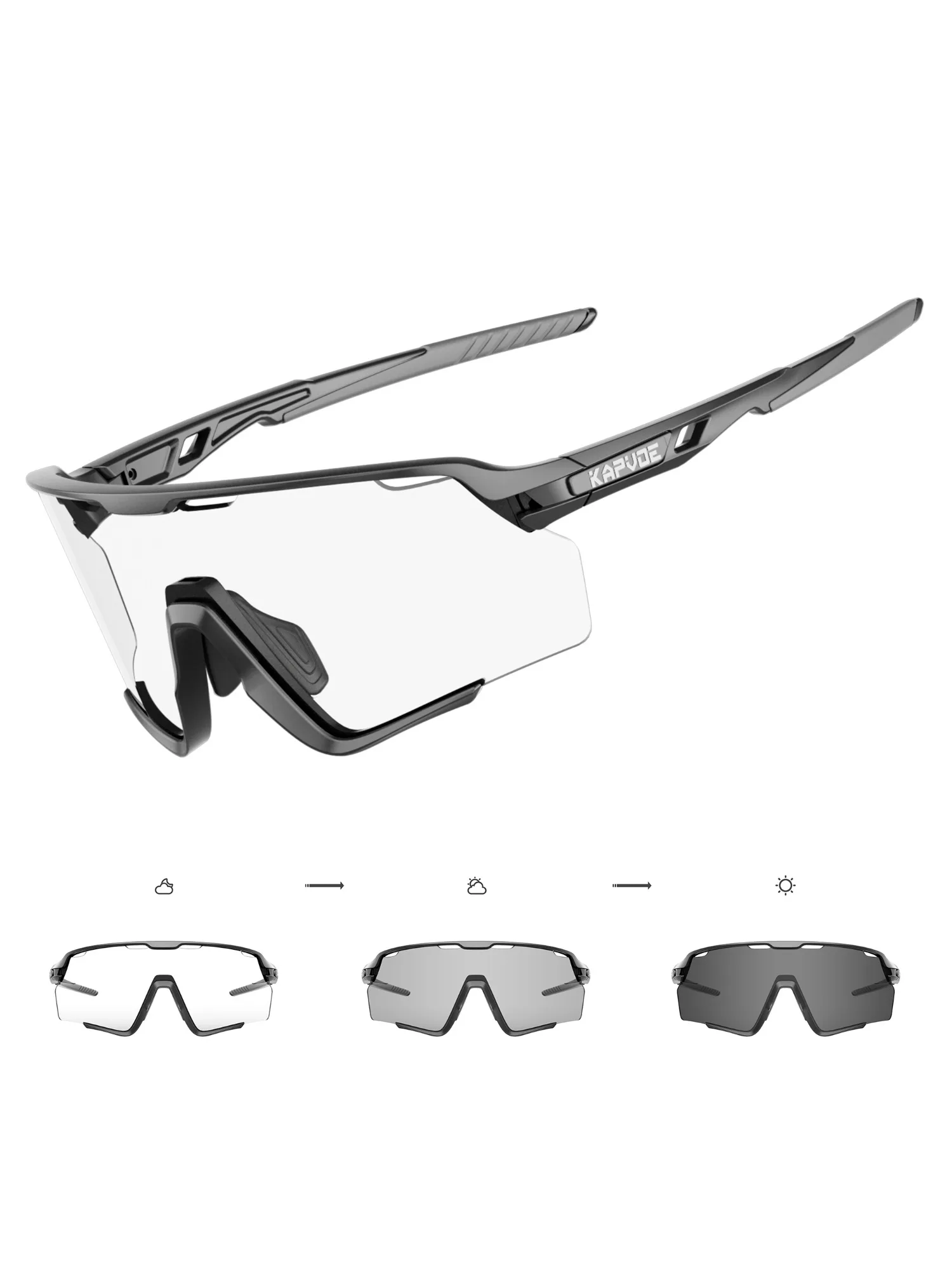 AliExpress kapvoe Kapvoe Photochromic Cycling Glasses Silver Lens Sunglasses Multi Color Men Women Bike Outdoor Eyewear Riding Driving Running