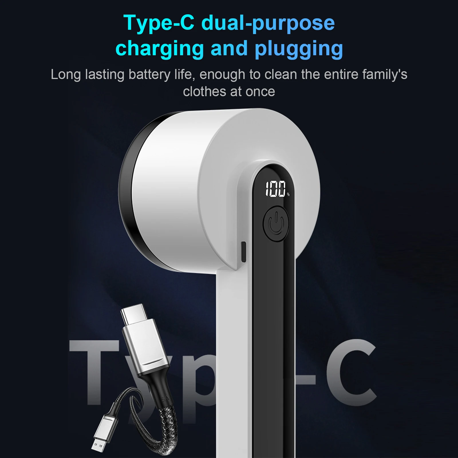 Electric Fabric Shaver Lint Remover Rechargeable Portable Sweater Shaver for Clothes Home Battery Operated