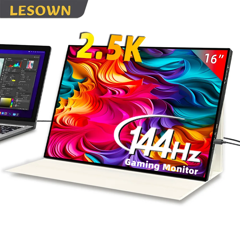 

LESOWN 16-inch Ultra-Slim 2560x1600 IPS Portable Display LCD External Monitor for Laptop PC Secondary Screen for Work & Gaming