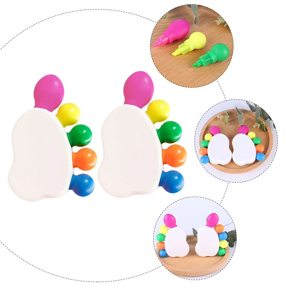 

2 комплекта, креативные ручки-маркеры в форме пальца стопы, красочные маркеры для письма для студентов, маркеры для заметок, ручки-маркеры